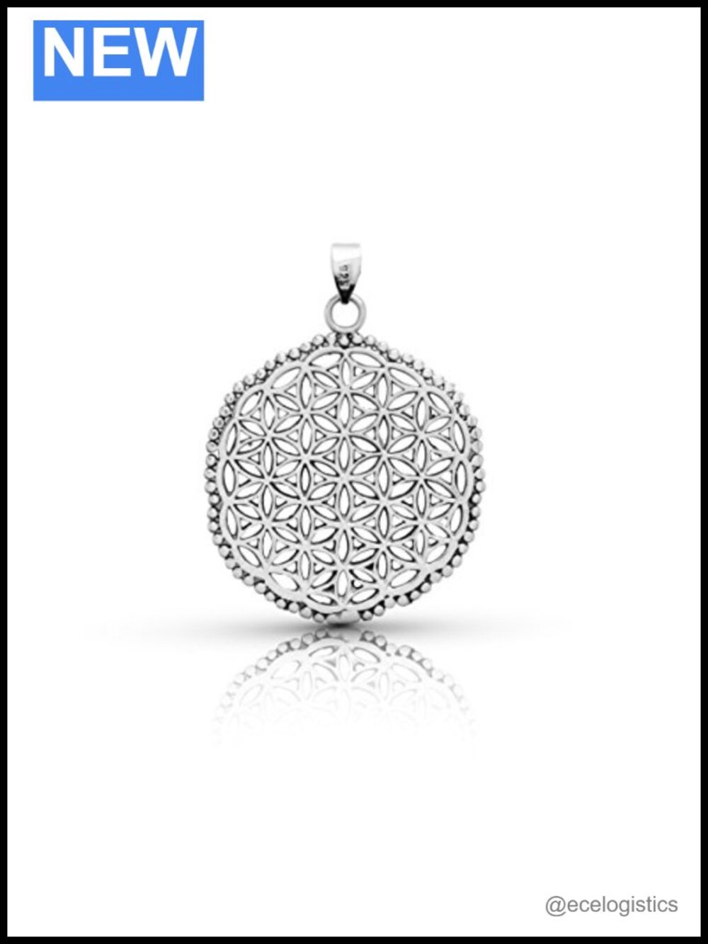 Sterling Silver Flower of Life Pendant Sacred Geometry Yoga Jewelry